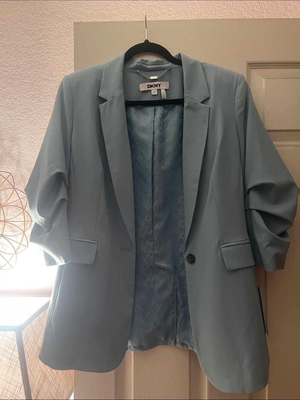 DKNY Light Blue Women's Single-Button Blazer